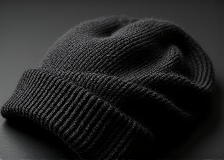 Beanie in cashmere nero